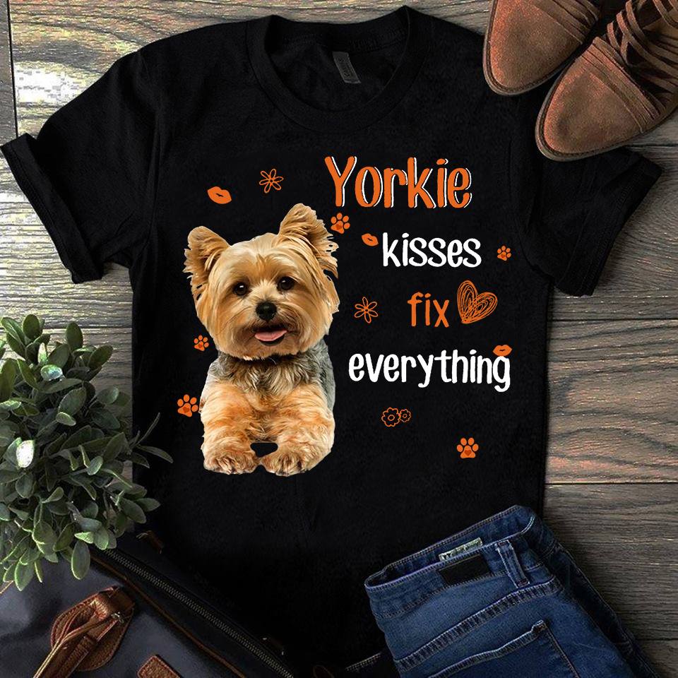 Yorkie Kisses Fix Everything Standard/Premium T-Shirt