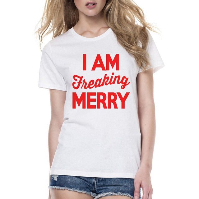 I Am Freaking Merry Matching Couple Tees