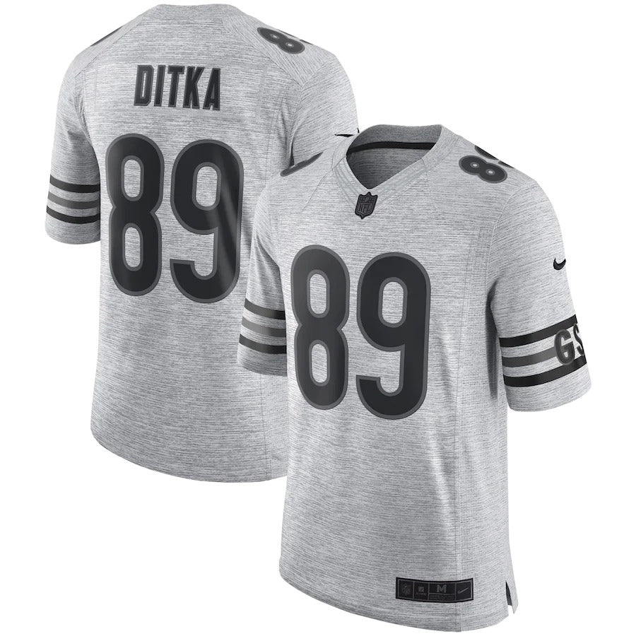 Men’S Chicago Bears Mike Ditka Nike Gray Retired Gridiron Gray Ii Limited Jersey