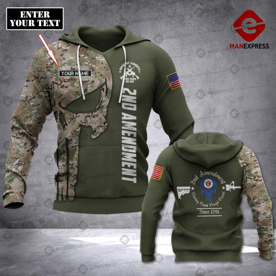 The Minnesota-2nd Amendment  Skull Camo Customize Hoodie 3D MPP