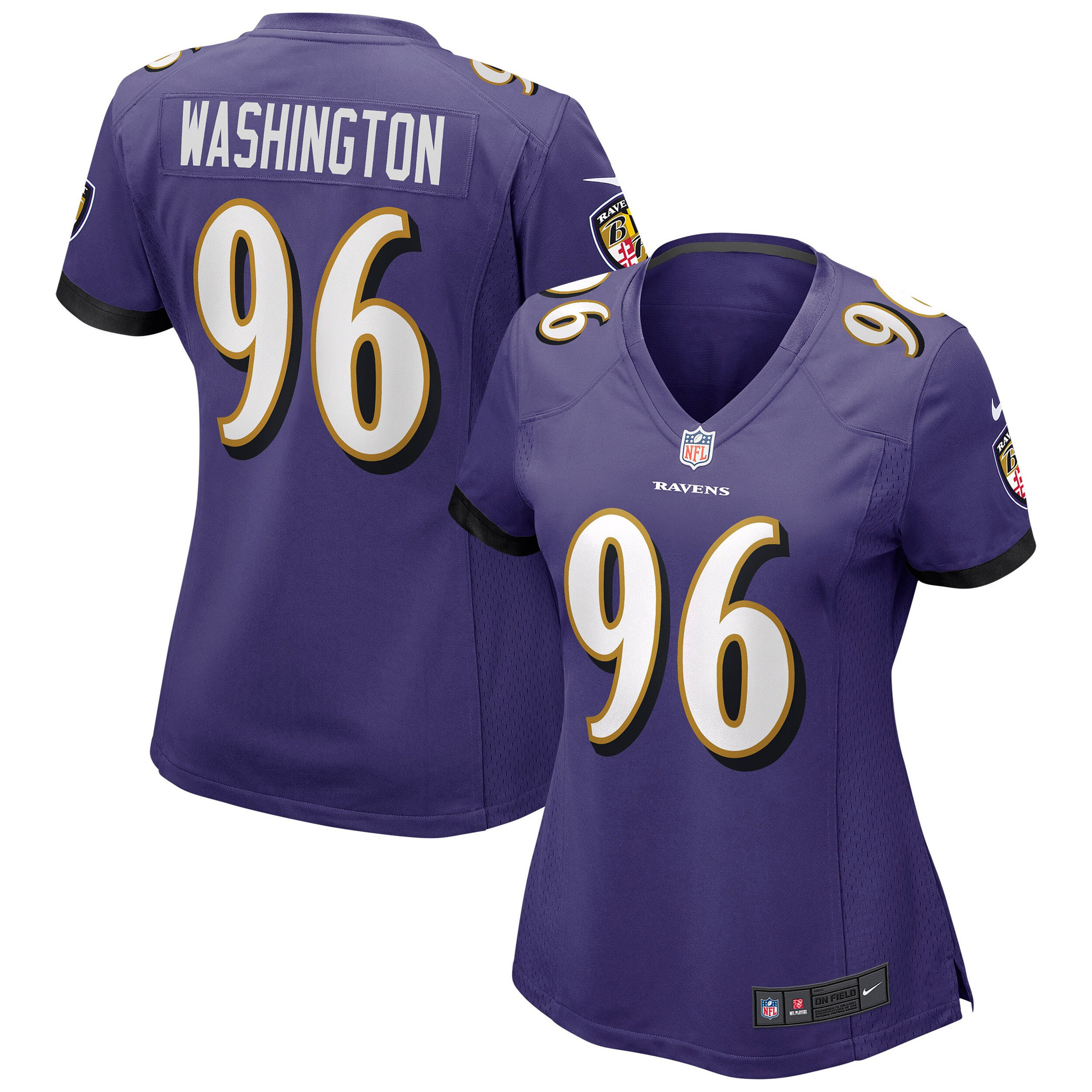 Broderick Washington Baltimore Ravens Womens Game Jersey – Purple NFL