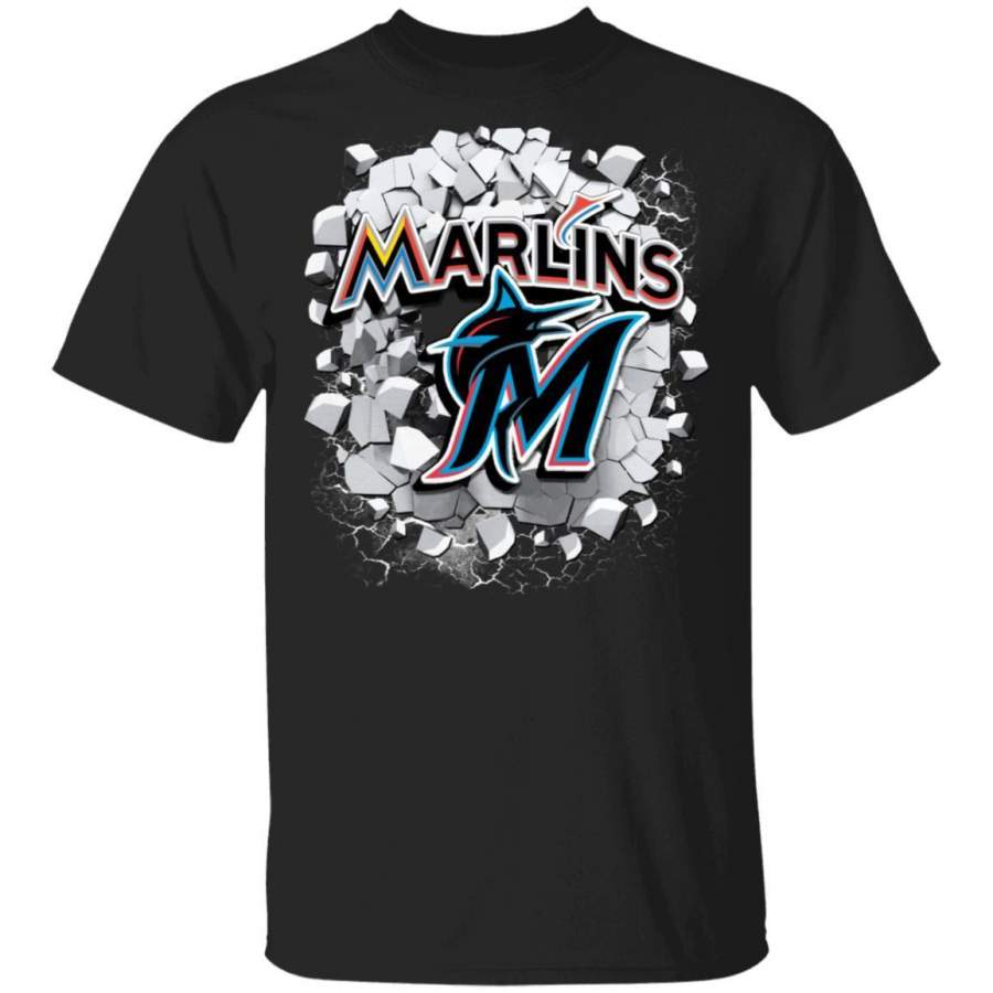 Colorful Earthquake Art Miami Marlins T Shirt