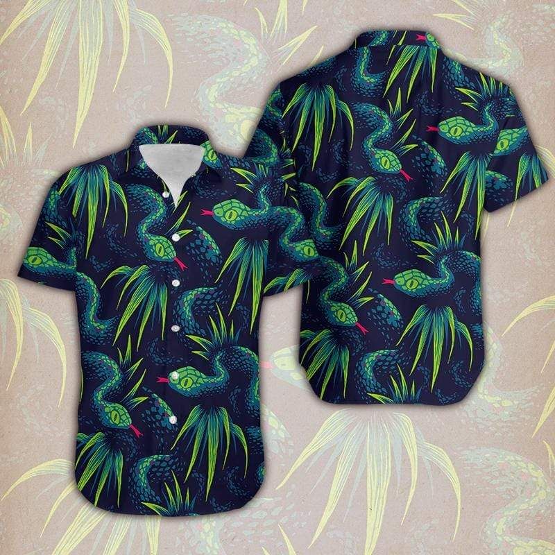 Tropical Forest Green Snake Hawaii Unisex Shirts Ha74092