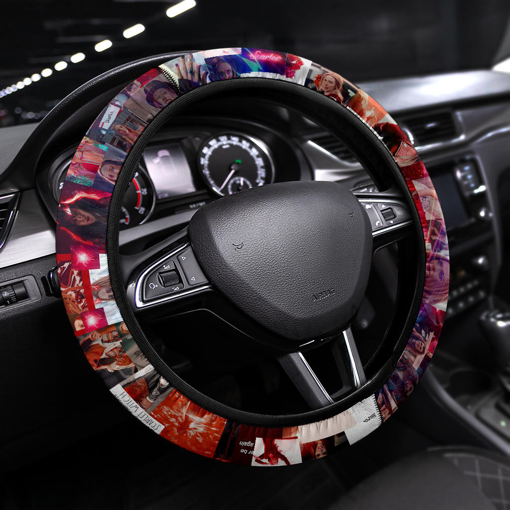 Wanda Maximoff Scarlet Witch Steering Wheel Cover Movie Car Accessories Custom For Fans At22070702