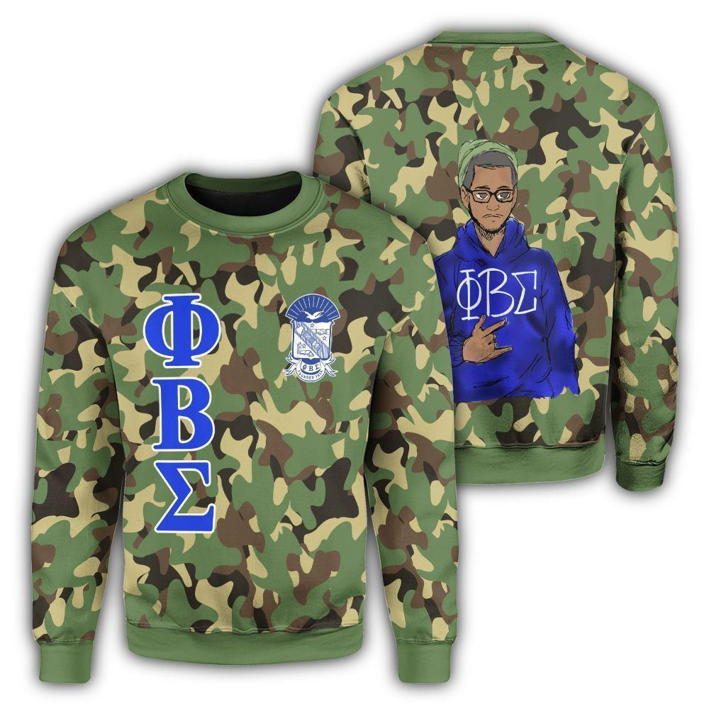 Fraternity Sweatshirt – Military Phi Beta Sigma Crewneck Sweatshirt