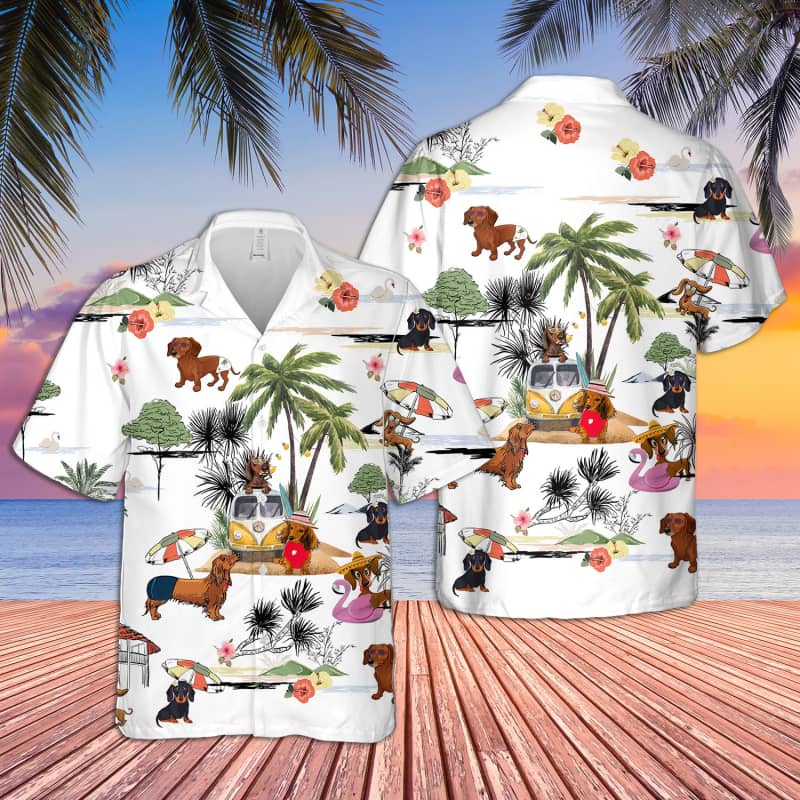 Unisex Dachshund Beach Hawaii Shirt Ha5241