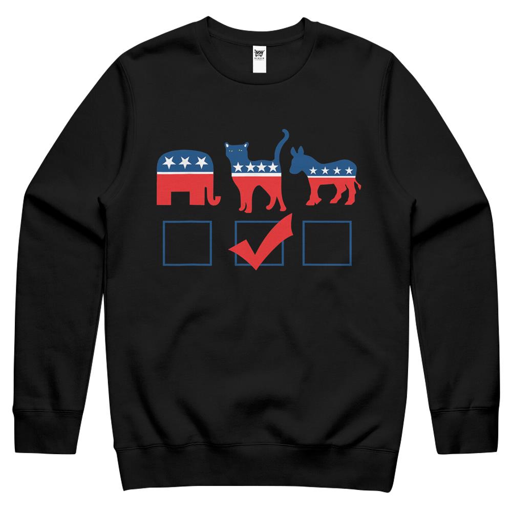 I’M Voting For Cats Funny Cat Person Political Crewneck Sweatshirt