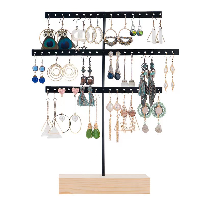 Black Earring Jewelry Organizer Metal Display Stand Jewelry Storage Holder Store Home Decoration Gifts Hot alx