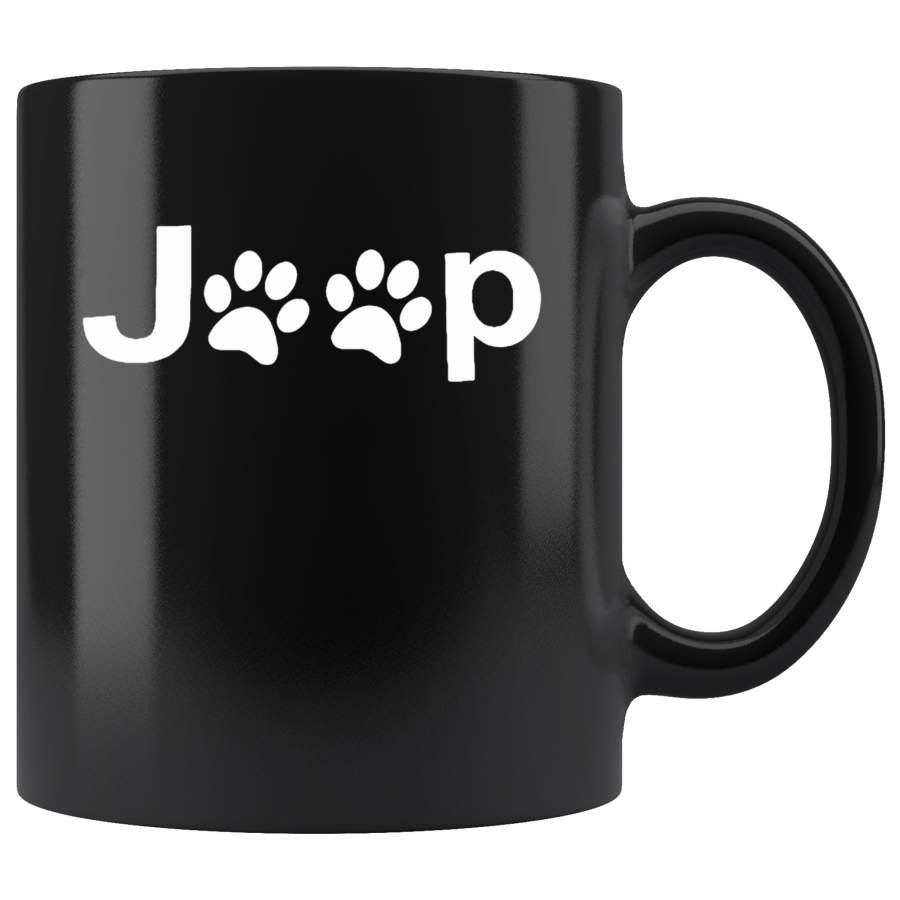 Jeep Dog Paw Black Coffee Mug