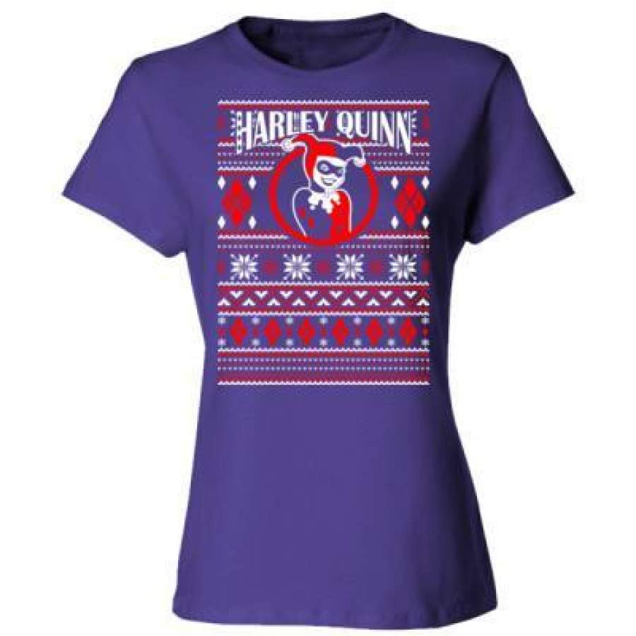 AGR Harley Quinn Ugly Christmas Sweater Xmas – Ladies’ Cotton T-Shirt