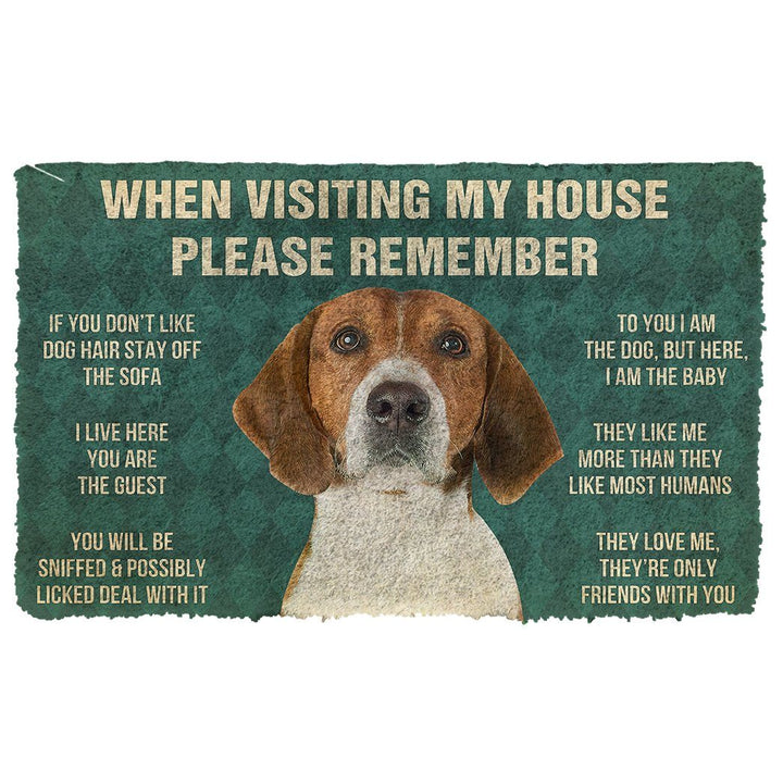 Waybackapparel Please Remember English Foxhound Dogs House Rules 3D Doormat