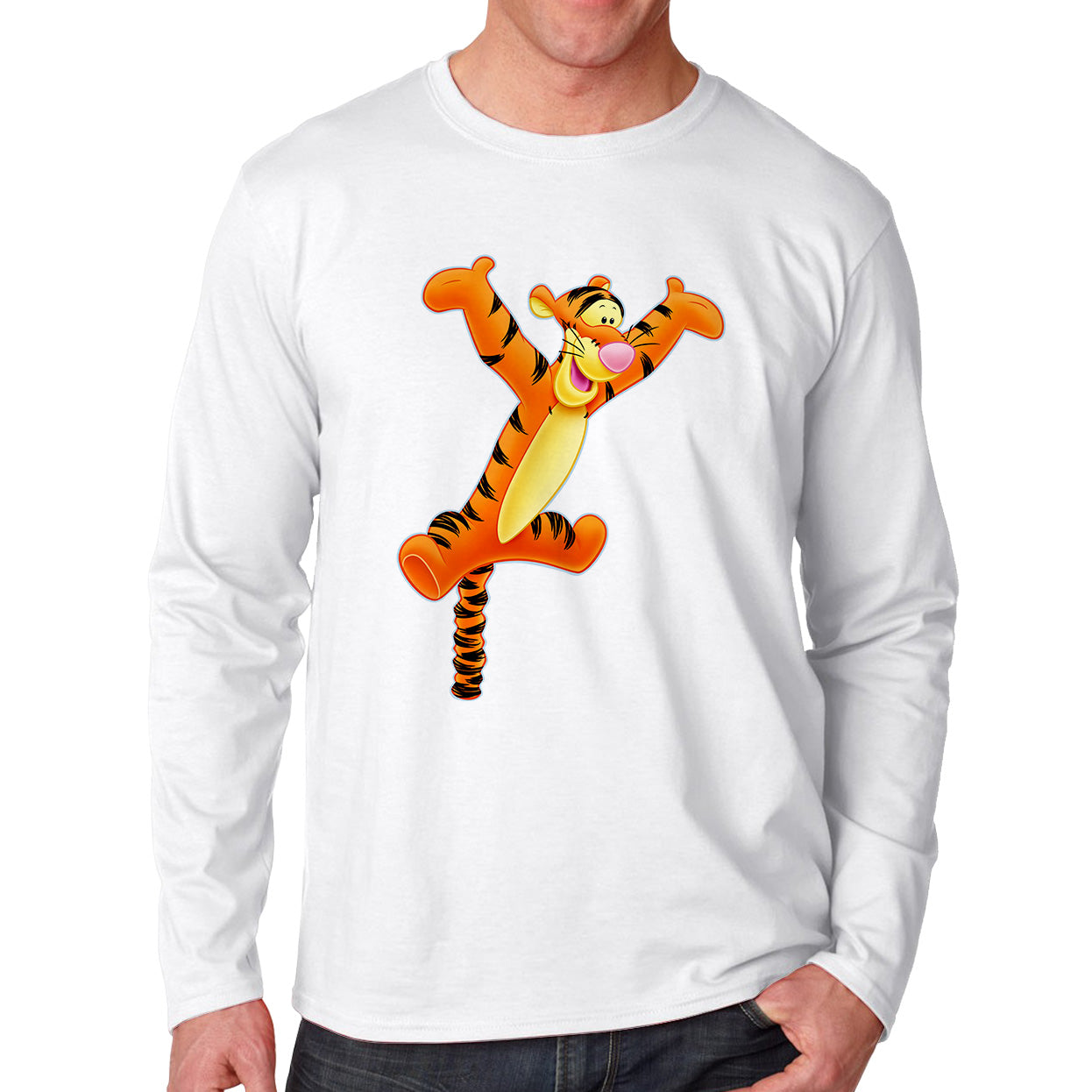 Tigger Tiger The House At Pooh Corner Funny Cartoon Unisex Long Sleeve T-Shirt Tee