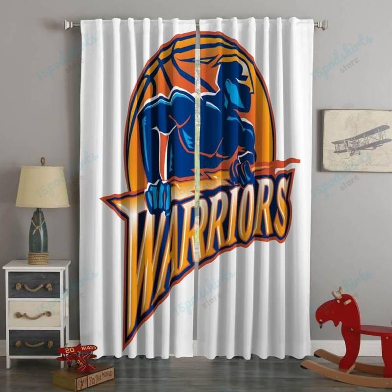 3D Printed Golden State Warriors Style Custom Living Room Curtains