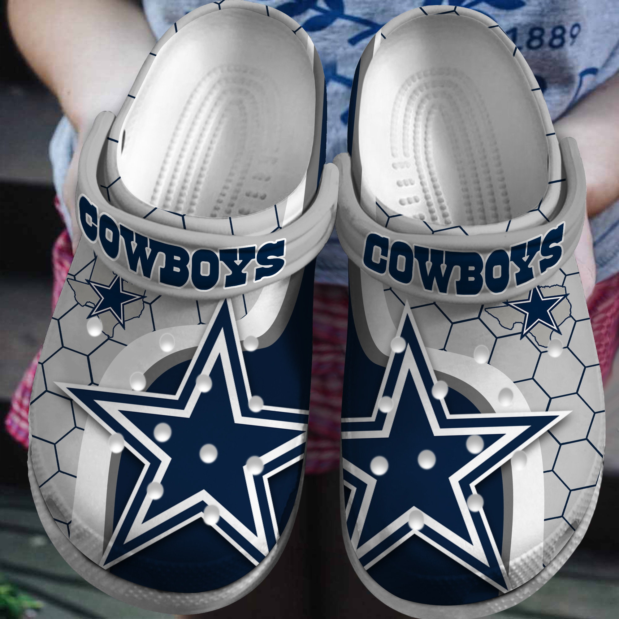 Dallas Cowboys NFL Sport Crocs Crocband Clogs Shoes Comfortable For Men Women and Kids 4