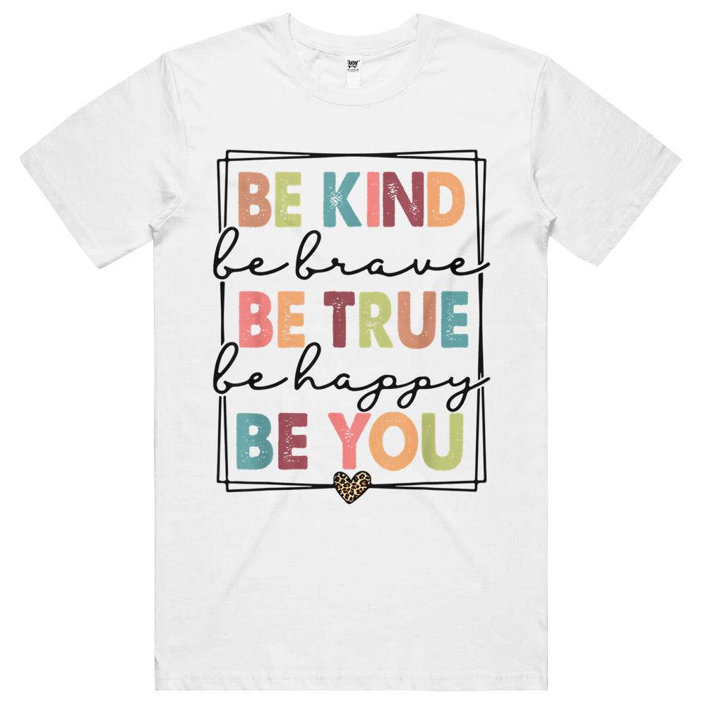 Be Kind Be Brave Be True Be Happy Be You Leopard Heart Women T Shirts