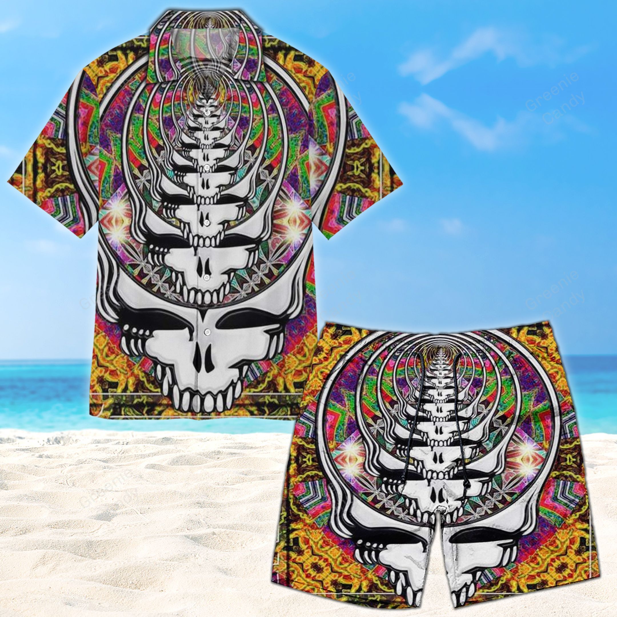 Thankful Dead Unisex Hawaiian Beach Short Ha96236