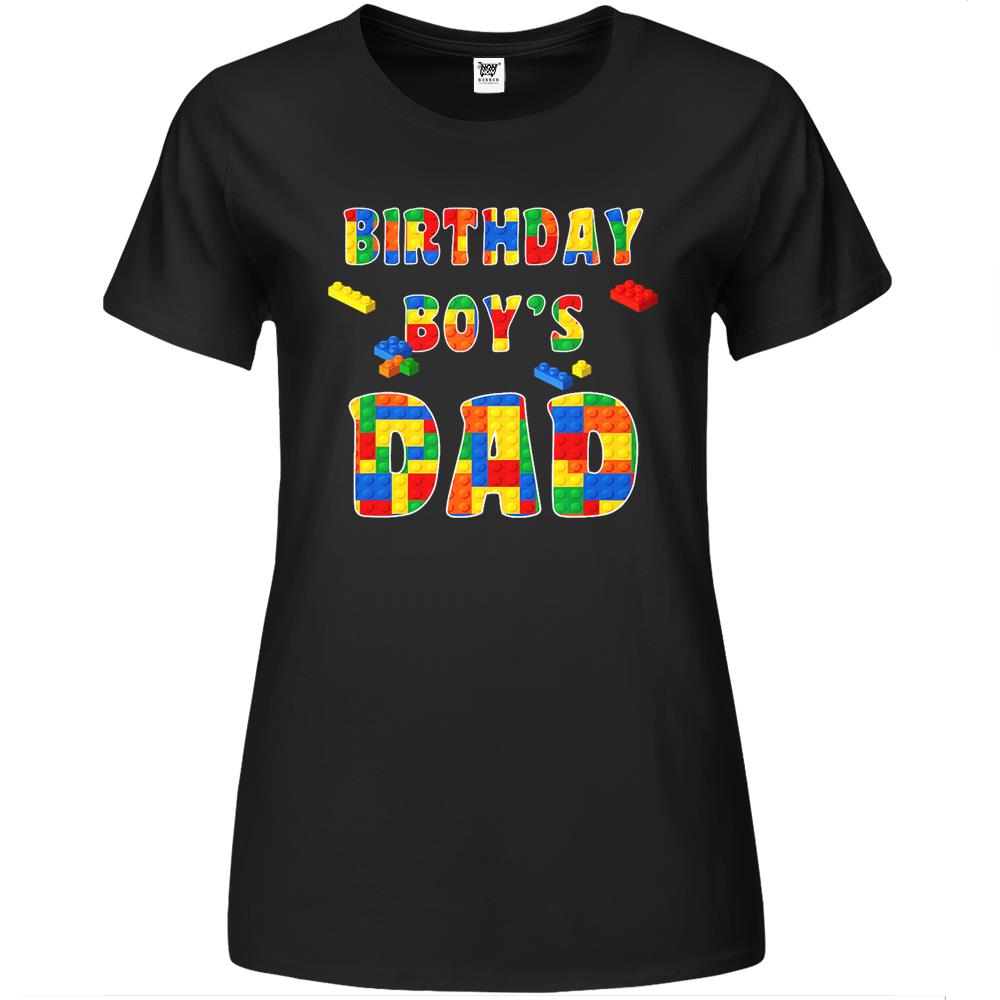 Building Block Dad Of Birthday Boy Premium Womens T Shirts