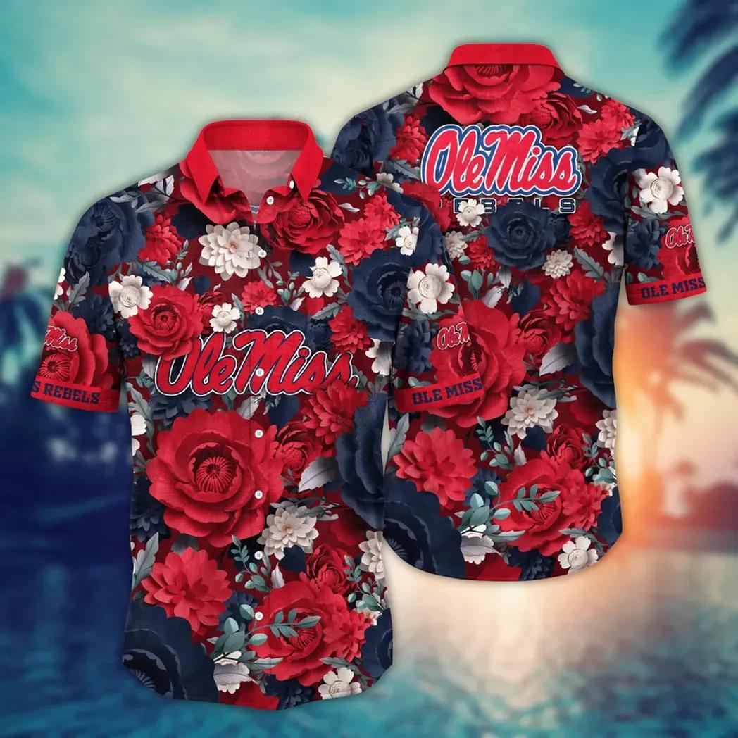 Ole Miss Rebels Ncaa Flower Aloha Hawaiian Shirt 5, Ncaa Hawaiian Shirt