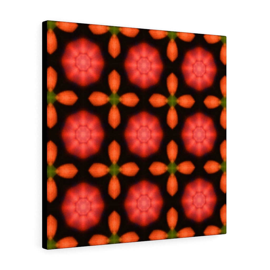 Red Flower Pattern Canvas Gallery Wrap Print