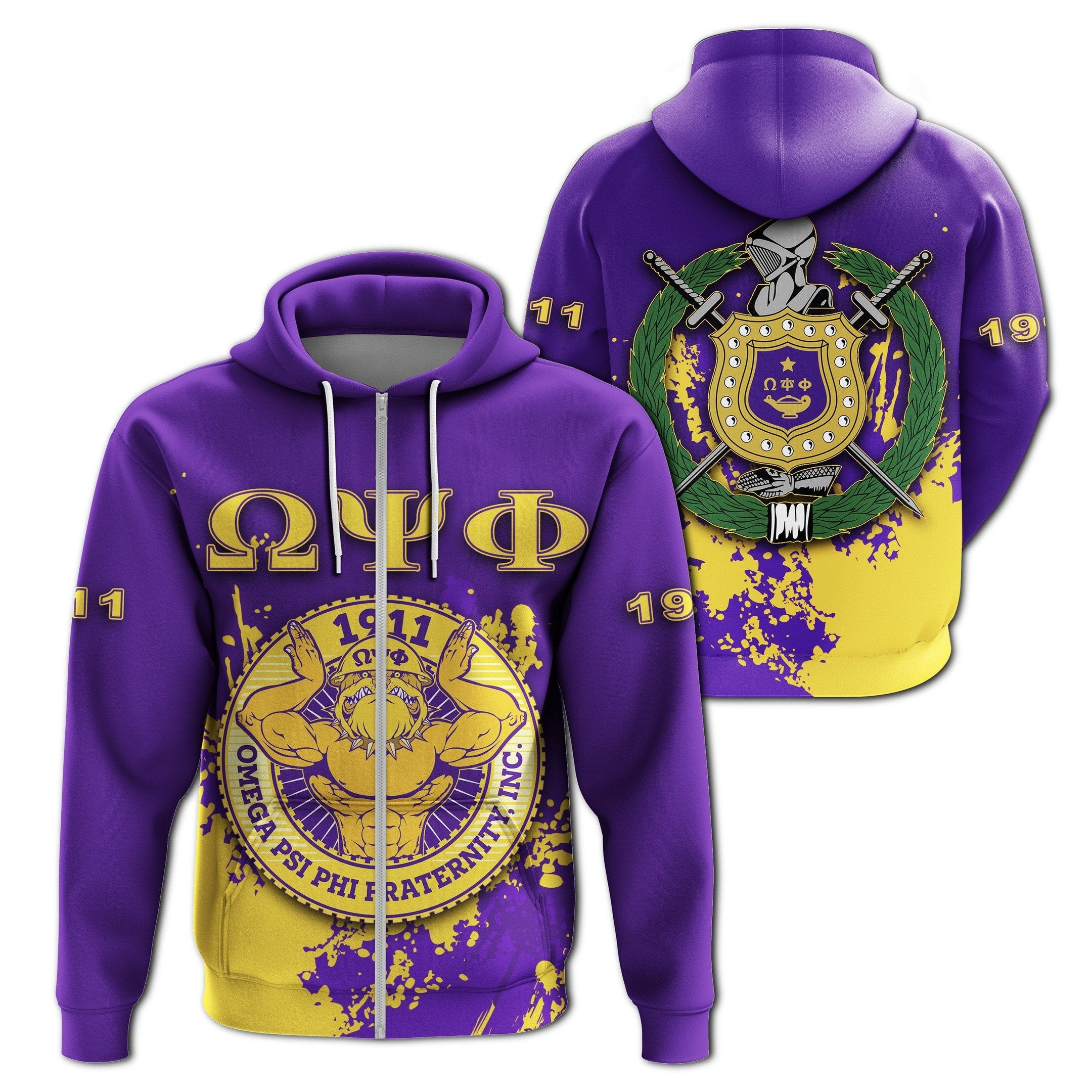 Fraternity Hoodie – Omega Psi Phi Fraternity Zipper Hoodie Spaint Style