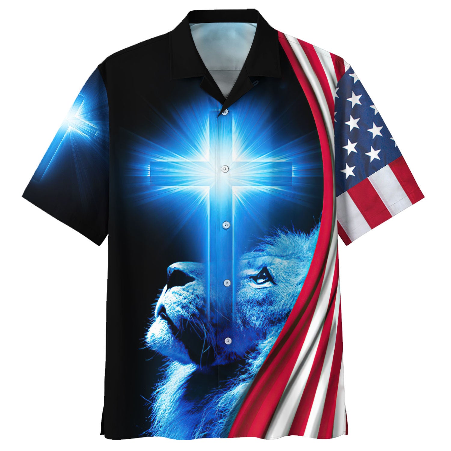 Way Maker Miracle Worker Lion Cross Hawaiian Shirts – Christian Hawaiian Shirt – Hawaiian Shirts For Men