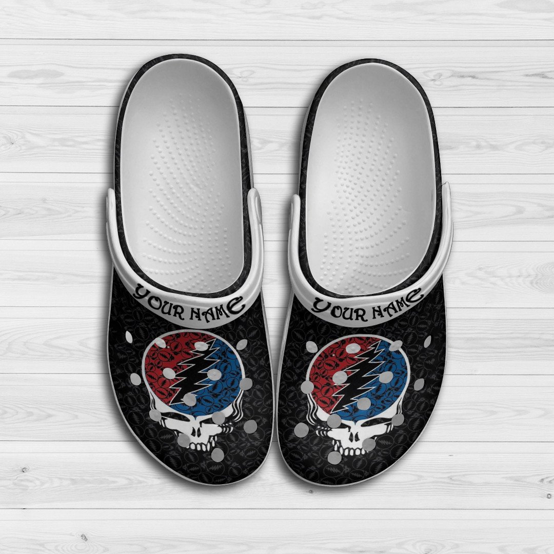 Custom Name Grateful Dead Music Band Gift For Lover Rubber Clogs Clogband Clogs, Custom Name Grateful Dead Music Band Comfy Footwear