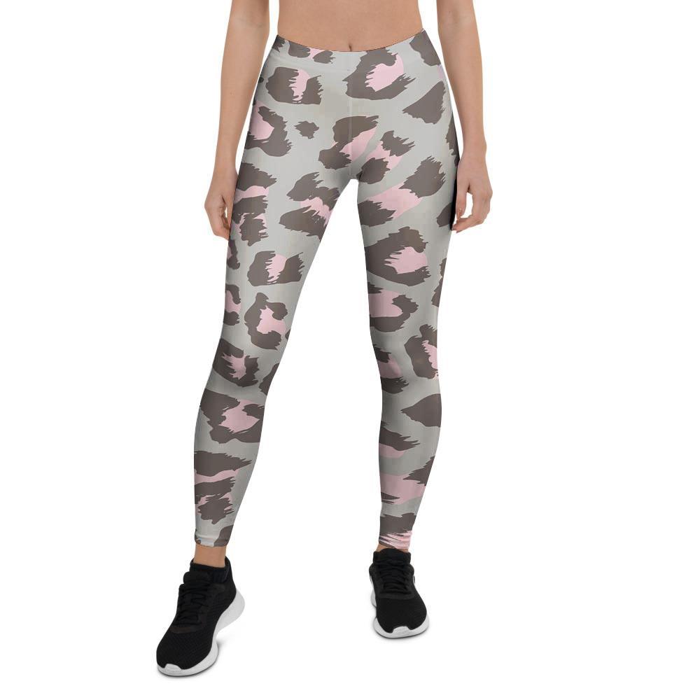 Grey And Pink Leopard Women’S Leggings