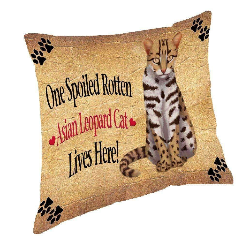 Asian Leopard Spoiled Rotten Cat Throw Pillow