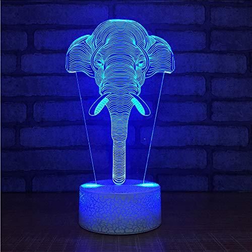 Wild And Free Elephant Design 3D Illusion Night Light Led Light