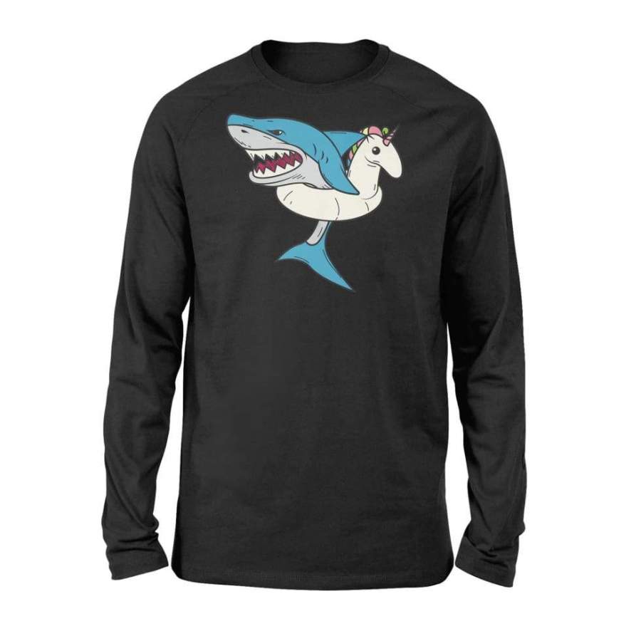 Shark In Floating Unicorn – Little Animals Buffs Art Gift – Standard Long Sleeve