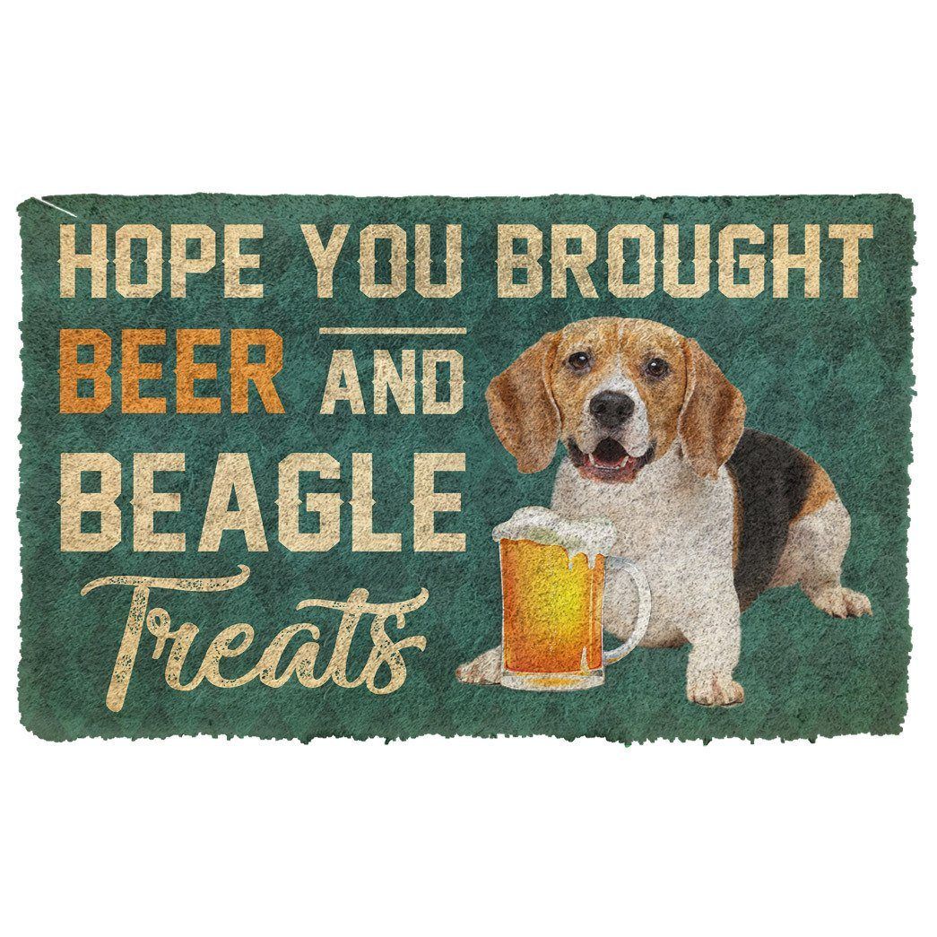 Gearhumans 3D Hope You Brought Beer And Beagle Treats Doormat