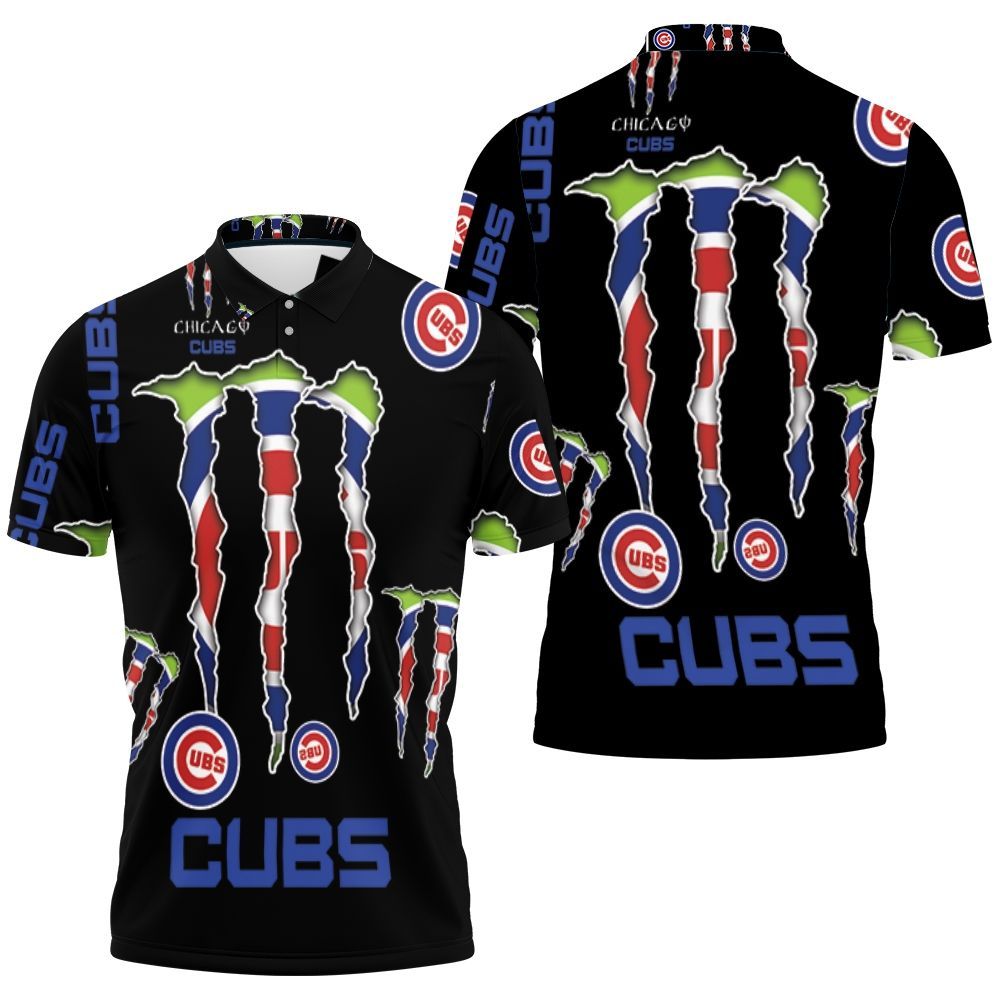 Monster Energy Logo For Lovers Chicago Cubs Polo Shirt