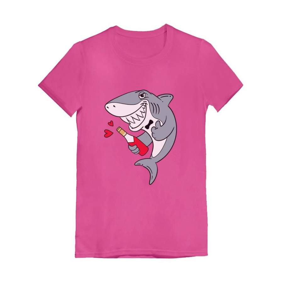 Valentine’s Day Romantic Shark Doo Doo Toddler Kids Girls’ Fitted T-Shirt