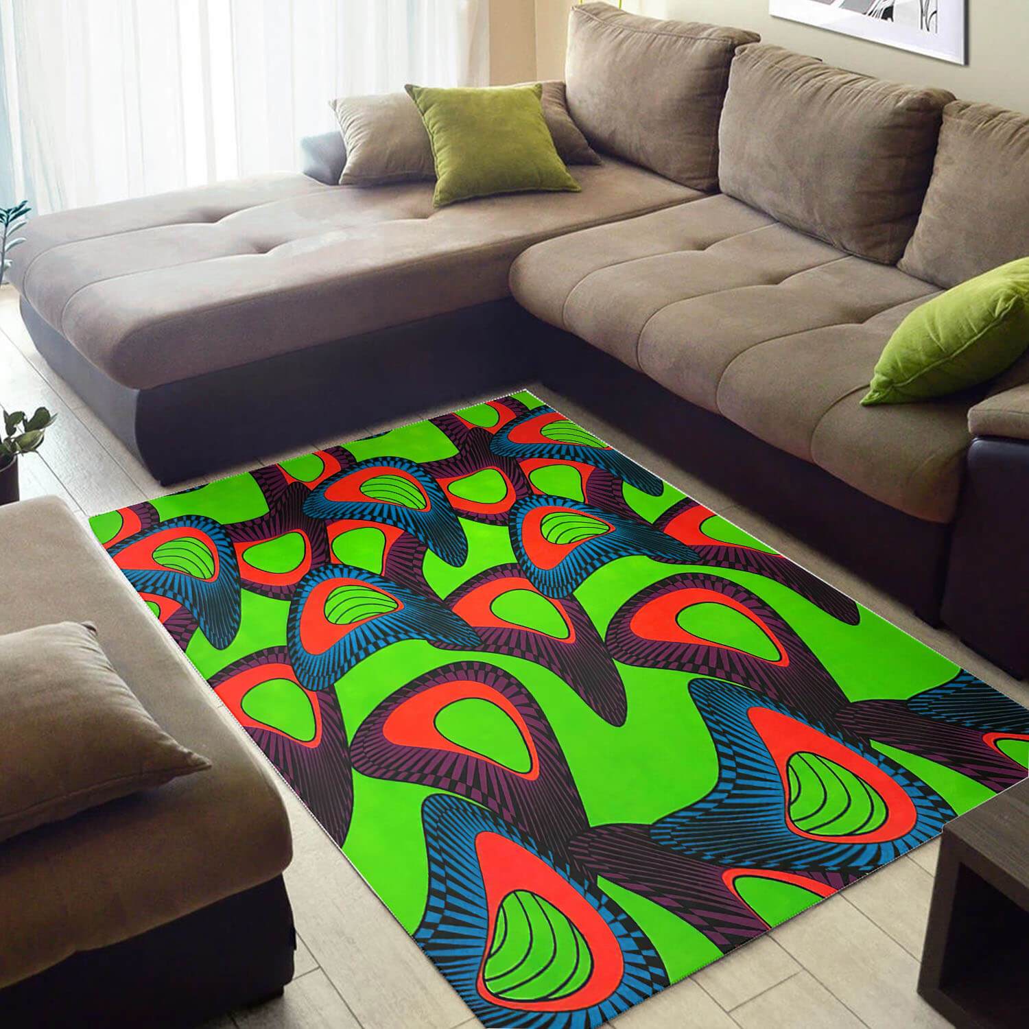 Cool African American Rug Retro Afrocentric Pattern Art African Carpet African Living Room Decor WBG3145