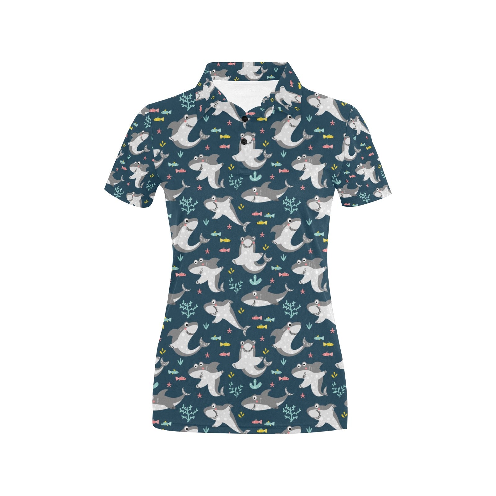 Shark Print Design Lks307 Women’S Polo Shirt