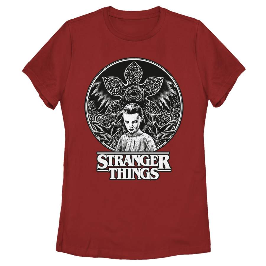 Stranger Things Women’s Eleven Glowering Flower  T Shirt