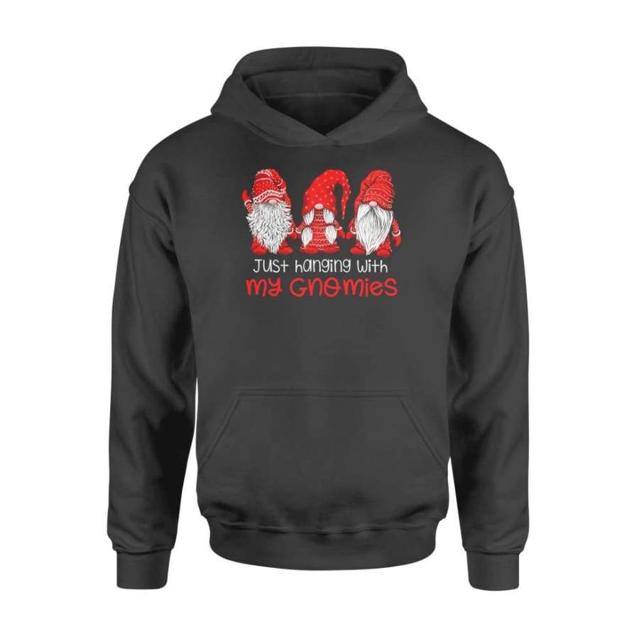 Three Gnomes In Red Christmas Just Hanging With My Gnomies – Standard Hoodie