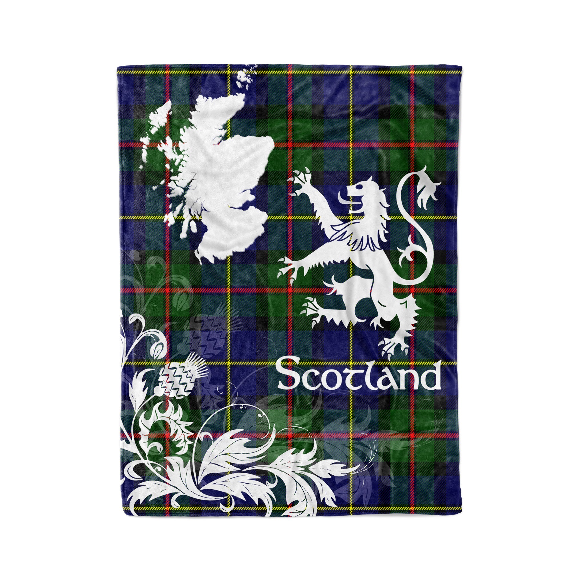 Tartan Plaid Fleece Blanket Tartan Blanket Thistle And Lion Scottish Clan Macleod Plaid Blanket