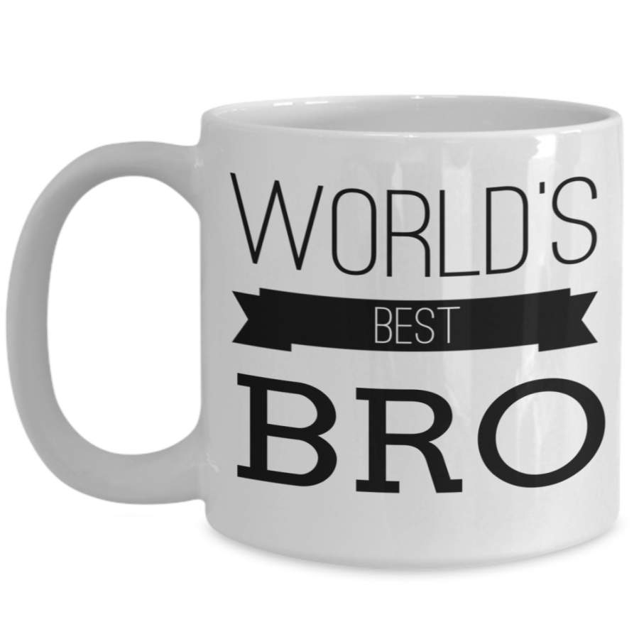 Worlds Best Bro – Little Brother Coffee Mug – Brother Gifts Funny – Mario Brother Gifts – Brother Sister Coffee Mug – 15 Oz White Cup