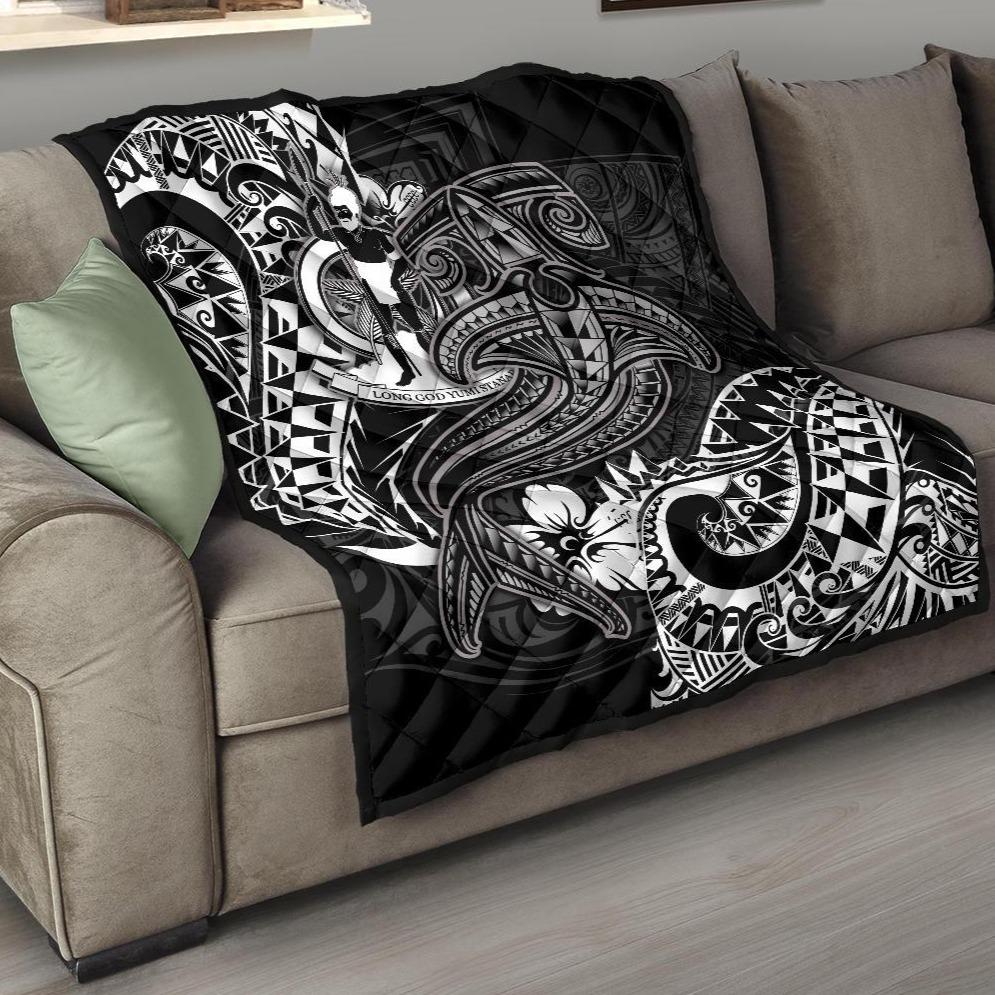 Vanuatu Polynesian Premium Quilt  -White Shark Polynesian Tattoo – BN18