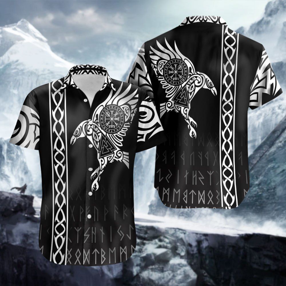 Viking Raven Shoulder Hawaiian Shirt