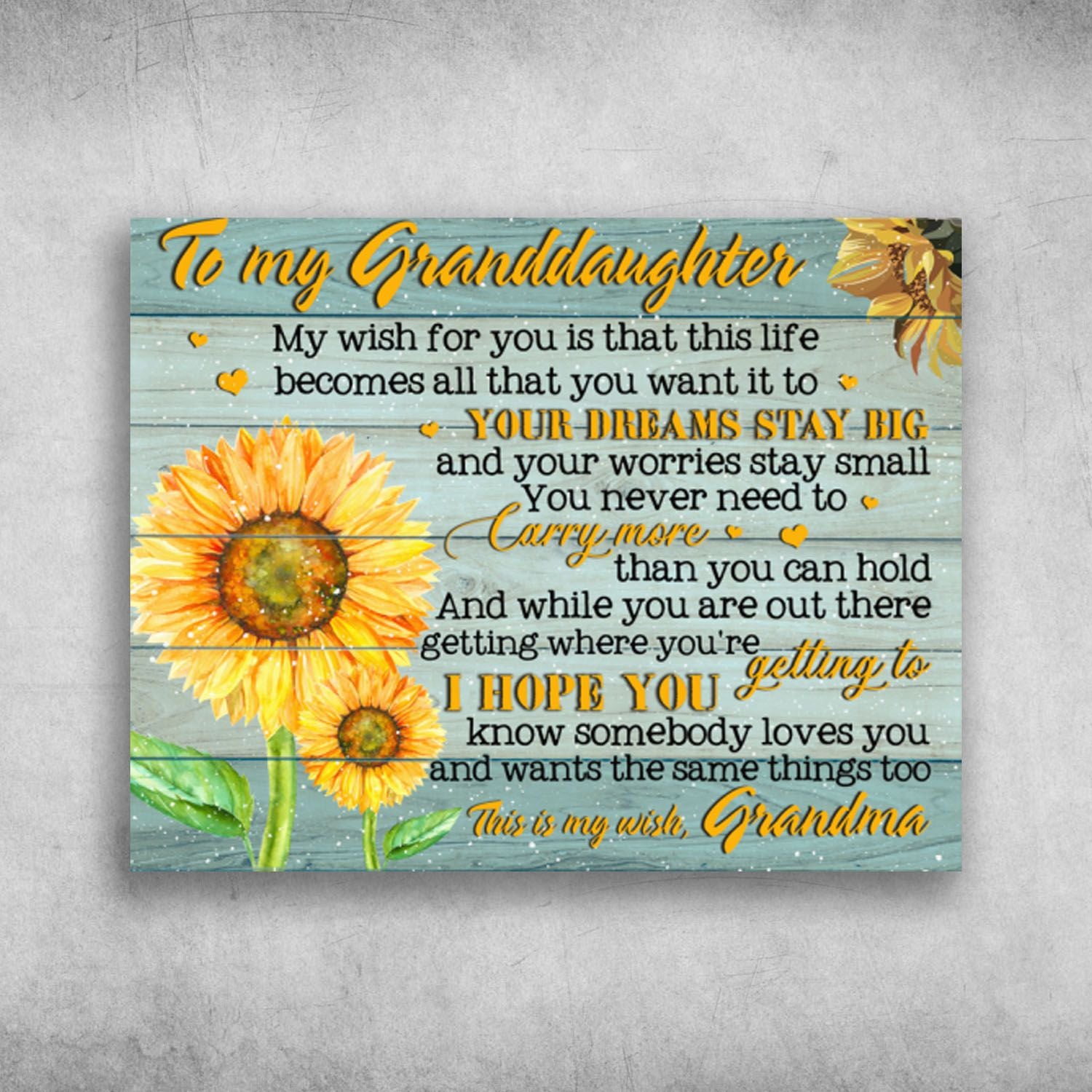 To My Granddaughter I Hope You Getting To Know Somebody Canvas Christmas Gift Ideas