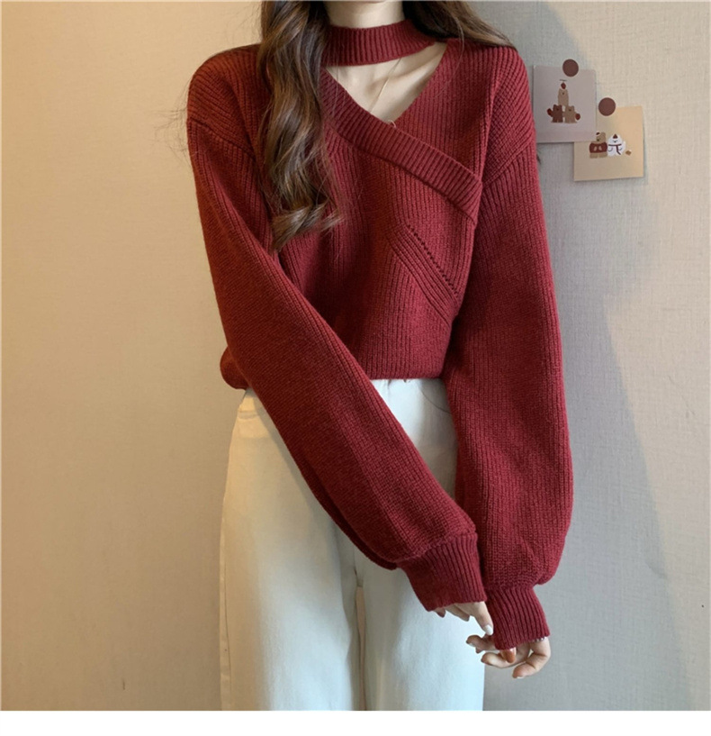 Autumn Winter Fashion Woman Solid Casual Sexy Pullover Women Slim Knitted Top Soft Simple Sweater Hollow Out Temperament Gentle alx