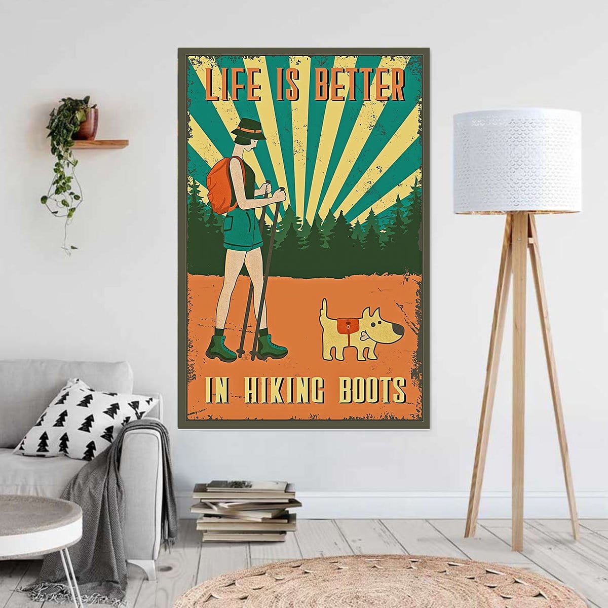 Canvas Prints Life Is Better In Hiking Boots Wall Art Home Decor