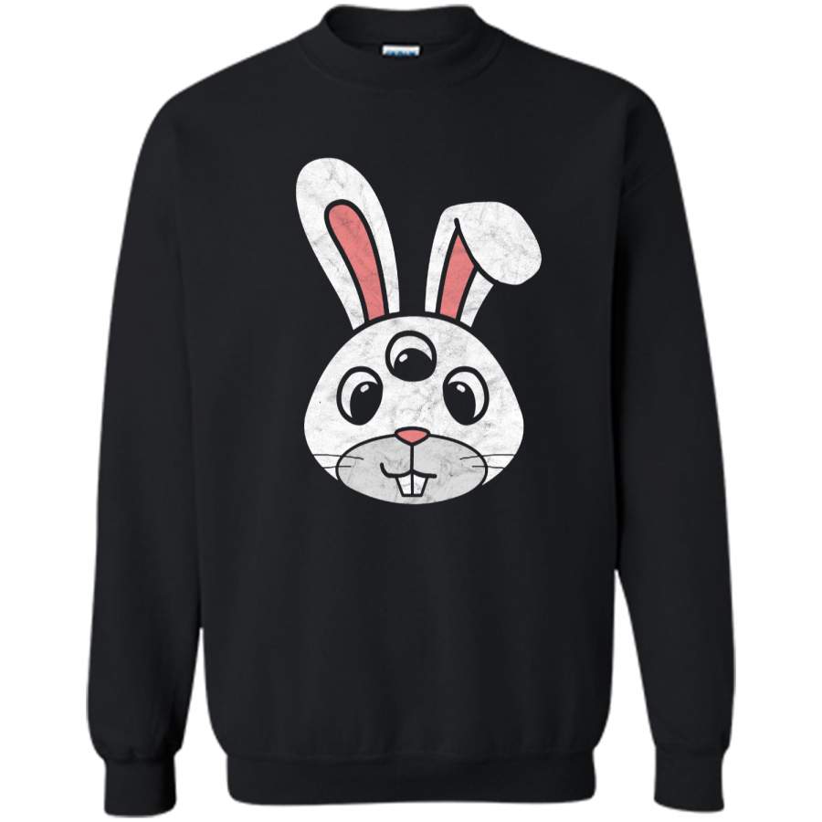 Cute 3-Eyed Easter Bunny Shirt – Retro Funny & Creepy!1 Printed Crewneck Pullover Sweatshirt 8 oz