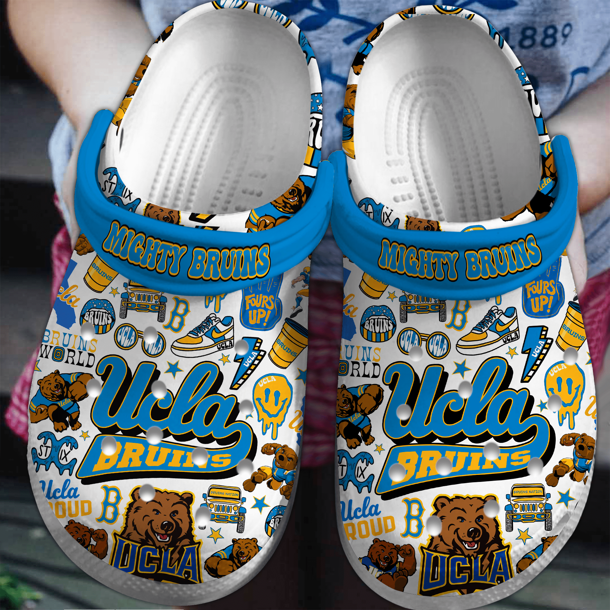 UCLA Bruins NCAA Sport Crocss Crocband Clogs Shoes Comfortable For Men Women and Kids