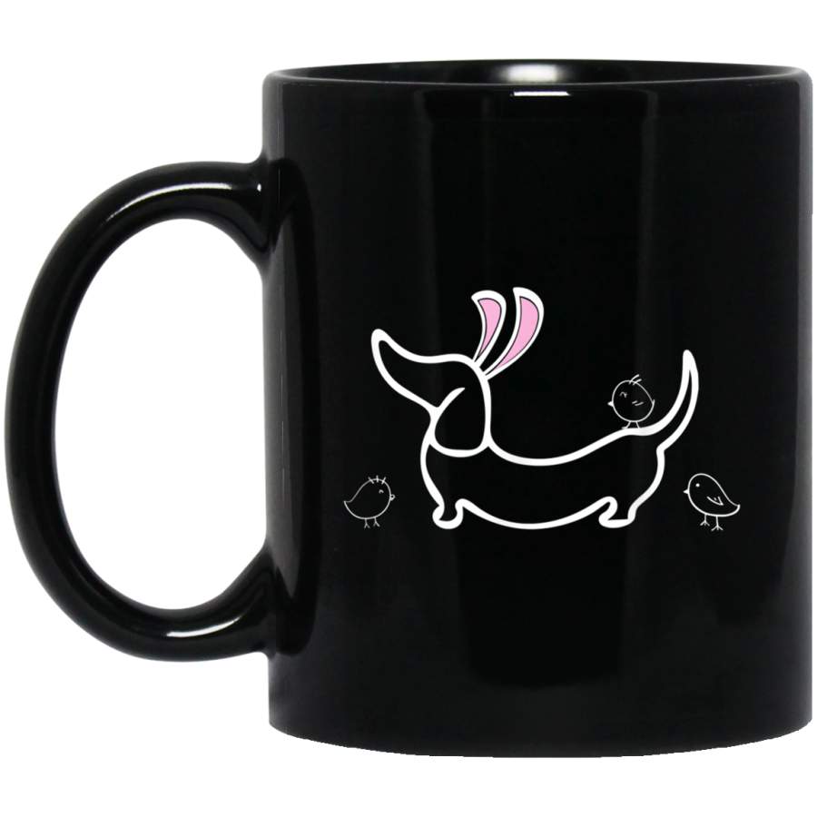 Cute Easter Bunny Ears Dachshund and Chicks Mug