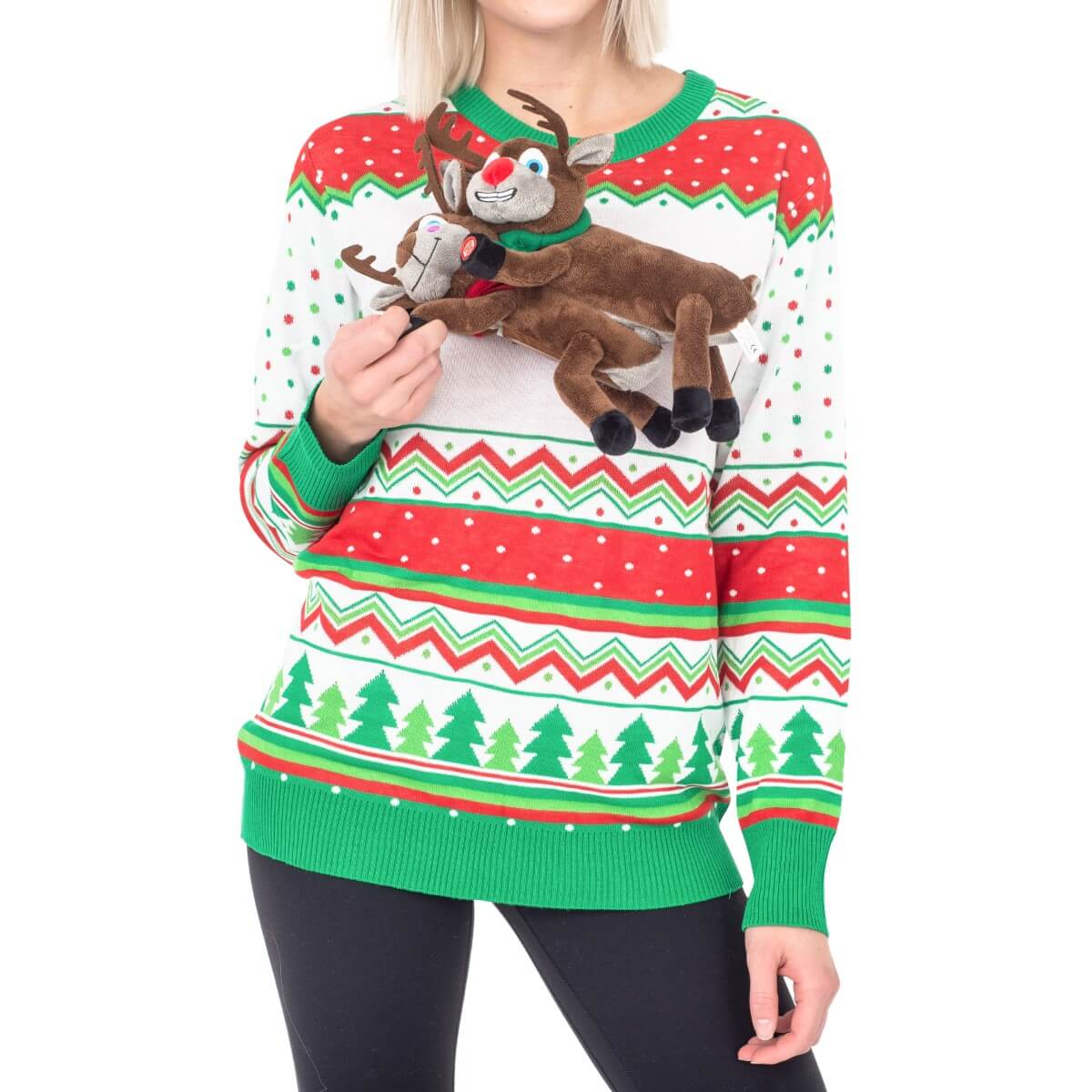 Women’S Humping Reindeer 3D Animated Ugly Christmas Sweater ...