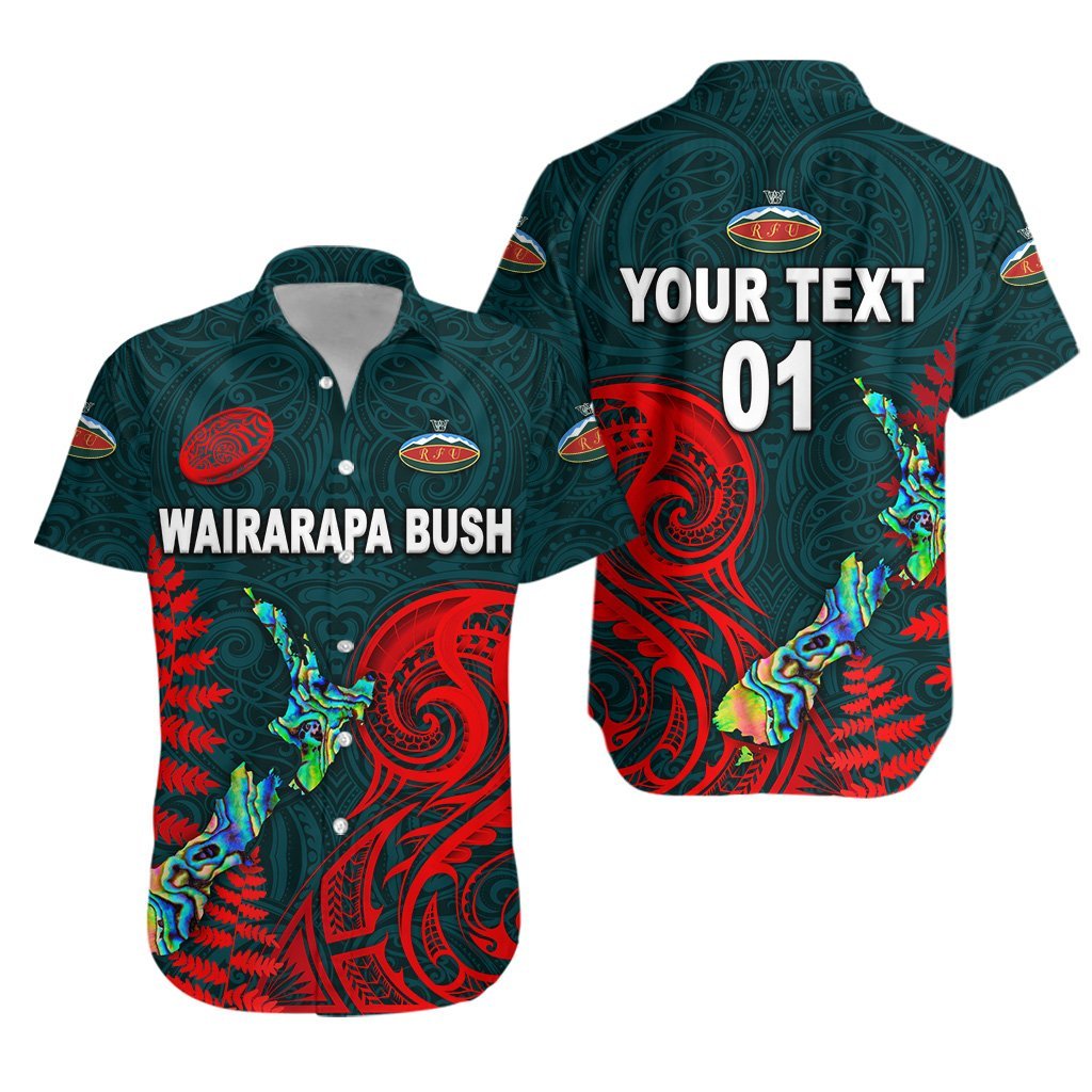 (Custom Personalised) Maori Wairarapa Bush Rugby Hawaiian Shirt New Zealand Silver Fern, Custom Text And Number