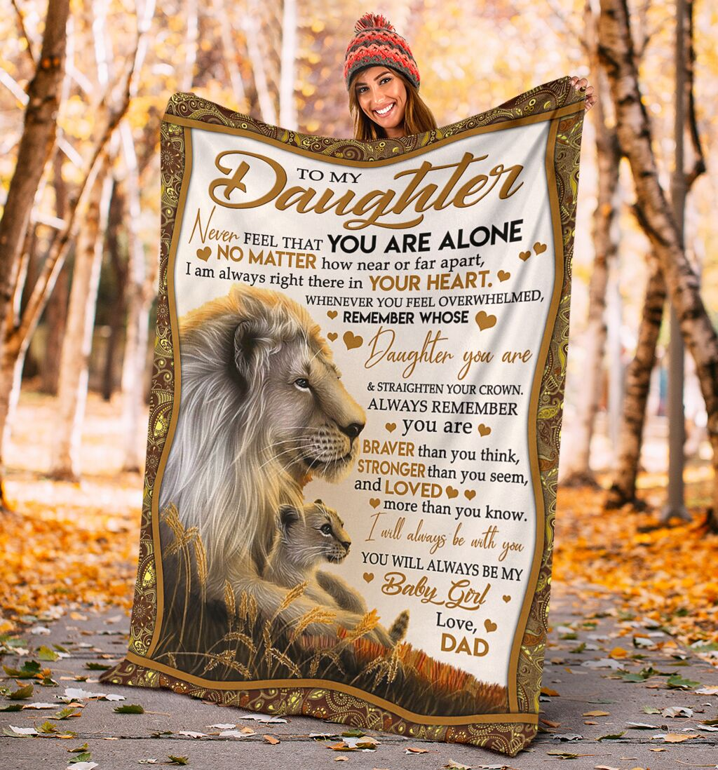 Always Be My Baby Girl Lion – Gift For Daughter Home Decor Gift For Family – Sherpa Blanket Fleece Blanket